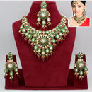 Manisha Jewellery Traditional Gold Plated Kundan Beads & Meenakari Art Necklace Set