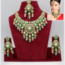 Manisha Jewellery Traditional Gold Plated Kundan Beads & Meenakari Art Necklace Set