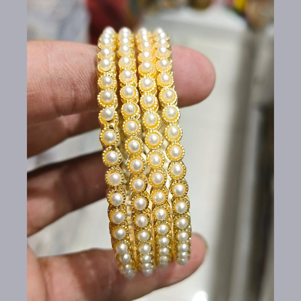 Manisha Jewellery Traditional Gold Finish Pearl Bangle Set