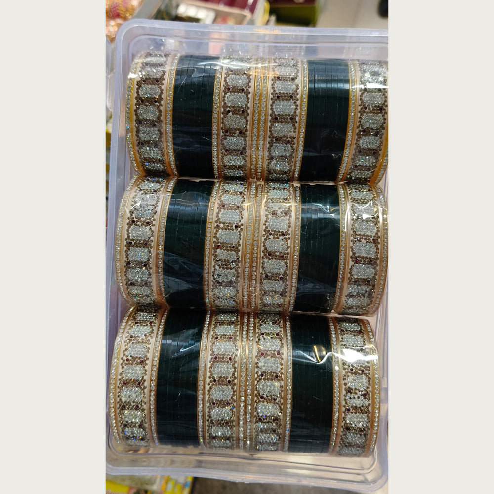 Manisha Jewellery Gold Plated Austrian Stone Acrylic Bangles Set