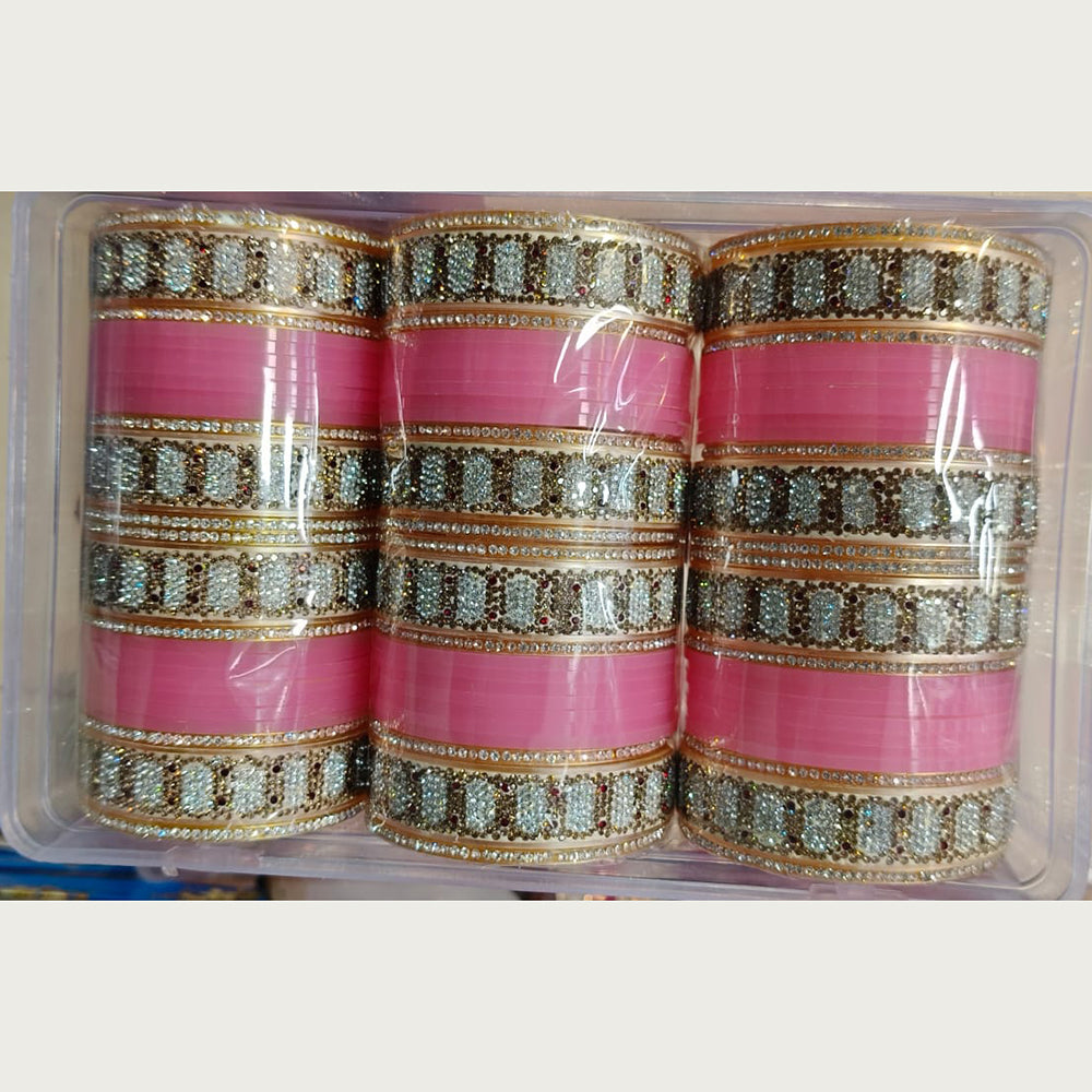 Manisha Jewellery Gold Plated Austrian Stone Acrylic Bangles Set