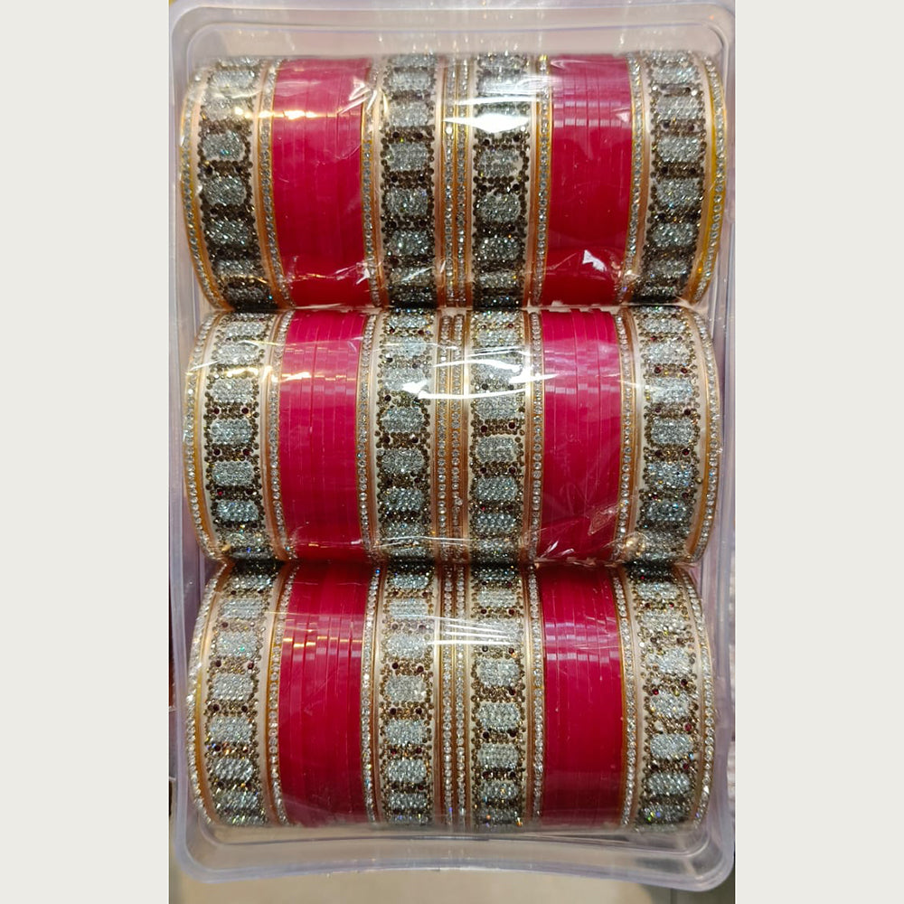 Manisha Jewellery Gold Plated Austrian Stone Acrylic Bangles Set