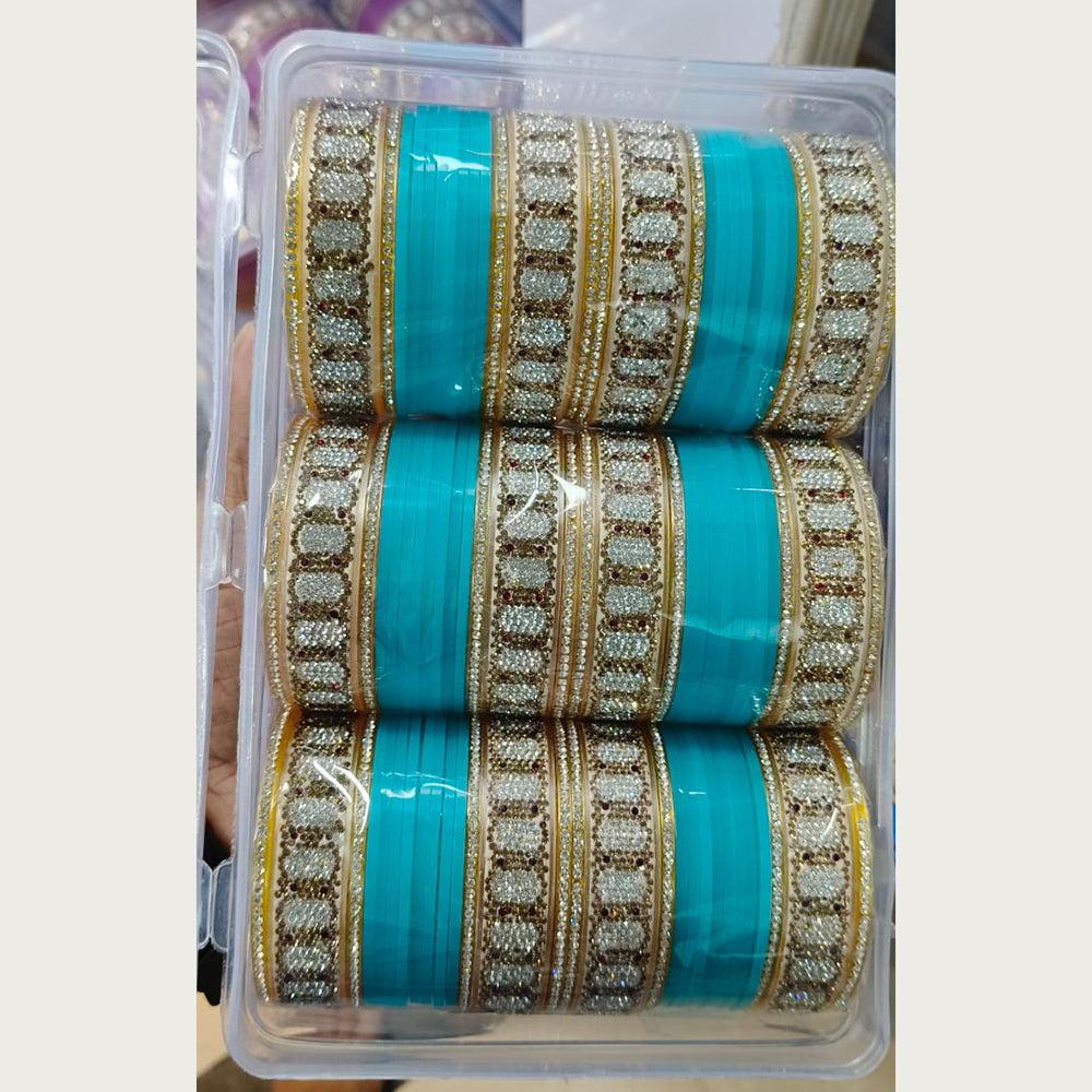 Manisha Jewellery Gold Plated Austrian Stone Acrylic Bangles Set