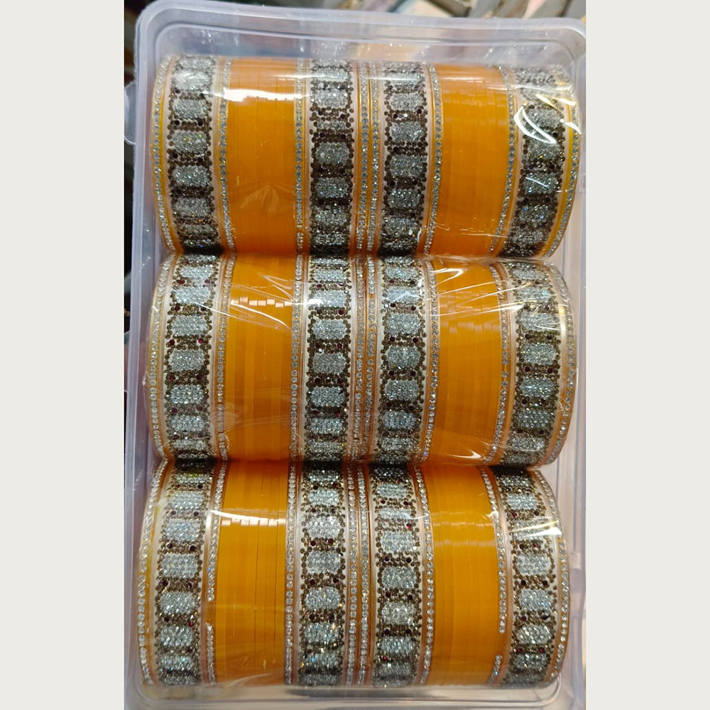 Manisha Jewellery Gold Plated Austrian Stone Acrylic Bangles Set