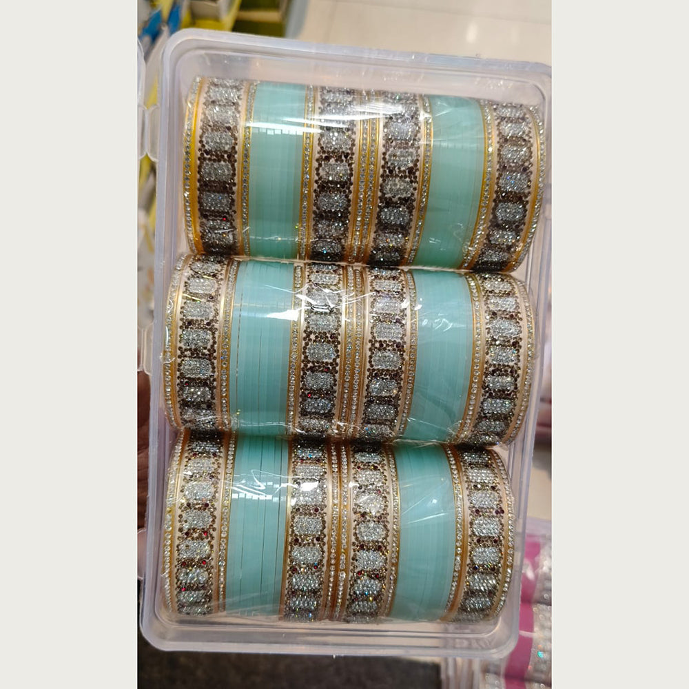 Manisha Jewellery Gold Plated Austrian Stone Acrylic Bangles Set