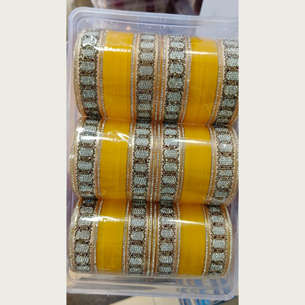 Manisha Jewellery Gold Plated Austrian Stone Acrylic Bangles Set