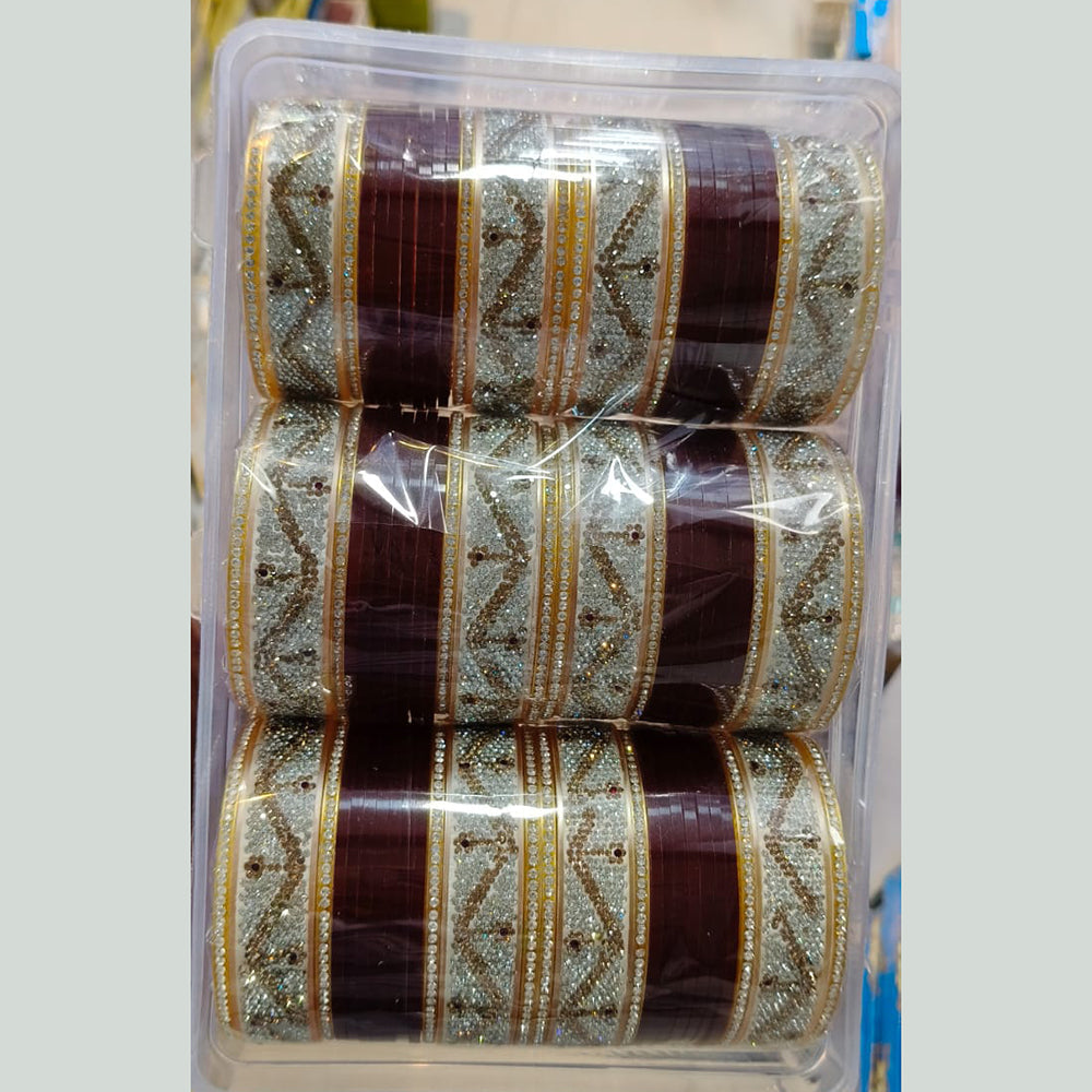 Manisha Jewellery Gold Plated Austrian Stone Acrylic Bangles Set