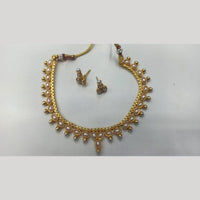 Manisha Jewellery Radiant Grace Gold-Plated Crystal & Pearl Necklace Set