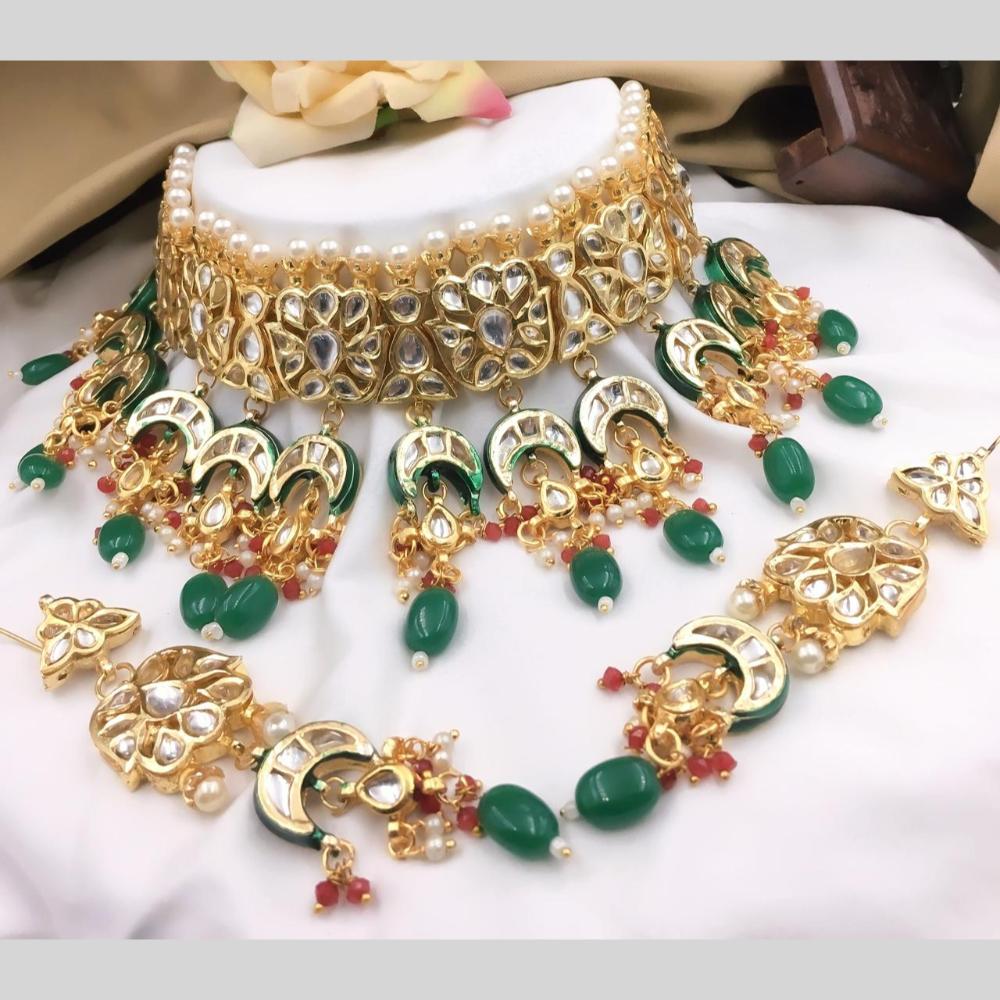 Manisha Jewellery Ethnic Radance Gold Plated Kundan Beads And Pearl Necklace Set