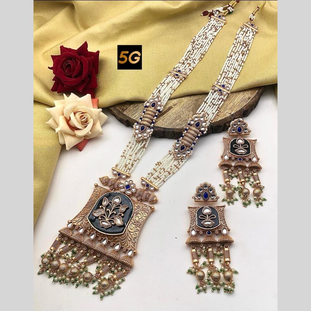 Manisha Jewellery Ethnic Radance Gold Plated Kundan Beads And Pearl Long Necklace Set