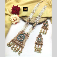 Manisha Jewellery Ethnic Radance Gold Plated Kundan Beads And Pearl Long Necklace Set