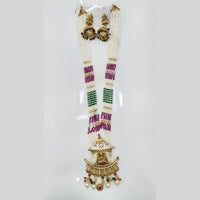Manisha Jewellery Royal Glow Gold Plated Pota Stone And Pearl Necklace Set