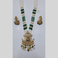 Manisha Jewellery Royal Glow Gold Plated Pota Stone And Pearl Necklace Set
