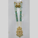 Manisha Jewellery Royal Glow Gold Plated Pota Stone And Pearl Necklace Set