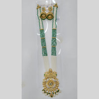 Manisha Jewellery Royal Glow Gold Plated Pota Stone And Pearl Necklace Set