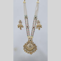 Manisha Jewellery Royal Glow Gold Plated Pota Stone And Pearl Necklace Set