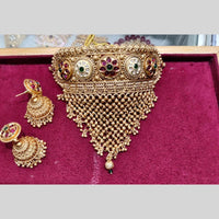 Manisha Jewellery Royal Charm Gold Plated Pota Stone Choker Necklace Set