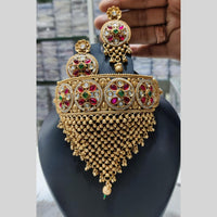 Manisha Jewellery Royal Charm Gold Plated Pota Stone Choker Necklace Set