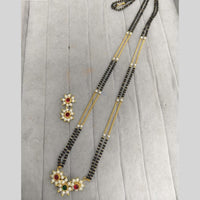 Manisha Jewellery Royal Aura Gold Plated Pota Stone And Pearl Mangalsutra Set