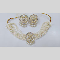 Manisha Jewellery Gold Plated Royal Kundan & Pearl Bride Choker Necklace Set