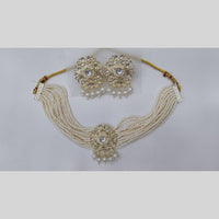 Manisha Jewellery Gold Plated Royal Kundan & Pearl Bride Choker Necklace Set