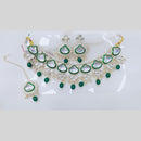 Manisha Jewellery Designer Gold Plated Kundan Stones and Colorful Beads Ideal for Sarees, Lehengas, and Ethnic Outfits Necklace Set