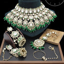 Manisha Jewellery Gold Plated Kundan Stone And Pearls Meenakari Necklace Set