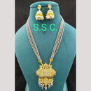 Manisha Jewellery Gold Plated Kundan Stone And Beads Meenakari Necklace Set