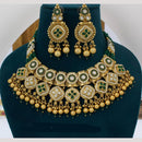 Manisha Jewellery Gold Plated Pota Stone And Beads Necklace Set