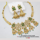 Manisha Jewellery Gold Plated Pota Stone And Ghungroo Necklace Set