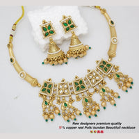 Manisha Jewellery Gold Plated Pota Stone And Ghungroo Necklace Set