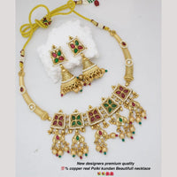 Manisha Jewellery Gold Plated Pota Stone And Ghungroo Necklace Set