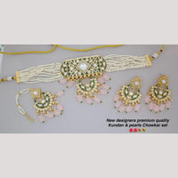Manisha Jewellery Gold Plated Kundan Stone And Beads Choker Necklace