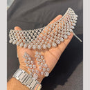 Manisha Jewellery Silver Plated American Diamond Choker Necklace Set