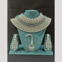 Manisha Jewellery Gold Plated American Diamond Choker Necklace Set