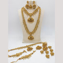Manisha Jewellery Gold Plated Pota Stone And Temple Bridal Necklace Set