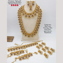 Manisha Jewellery Gold Plated Pota Stone And Temple Bridal Necklace Set