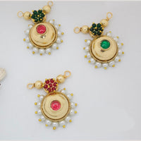 Manisha Jewellery Gold Plated Pota Stone And Beads Pendant