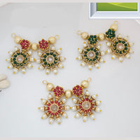 Manisha Jewellery Gold Plated Crystal Stone And Beads Pendant