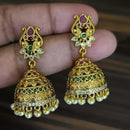 Manisha Jewellery Gold Plated Pota Stone And Pearls Jhumki Earrings