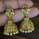 Manisha Jewellery Gold Plated Pota Stone And Pearls Jhumki Earrings