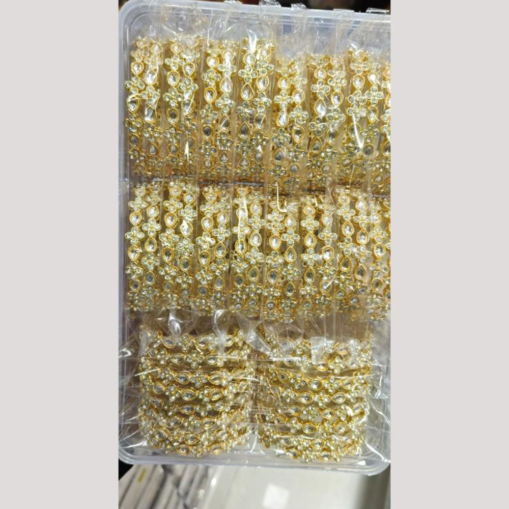 Manisha Jewellery Gold Plated Kundan Stone Bangles Set (One Set Only)