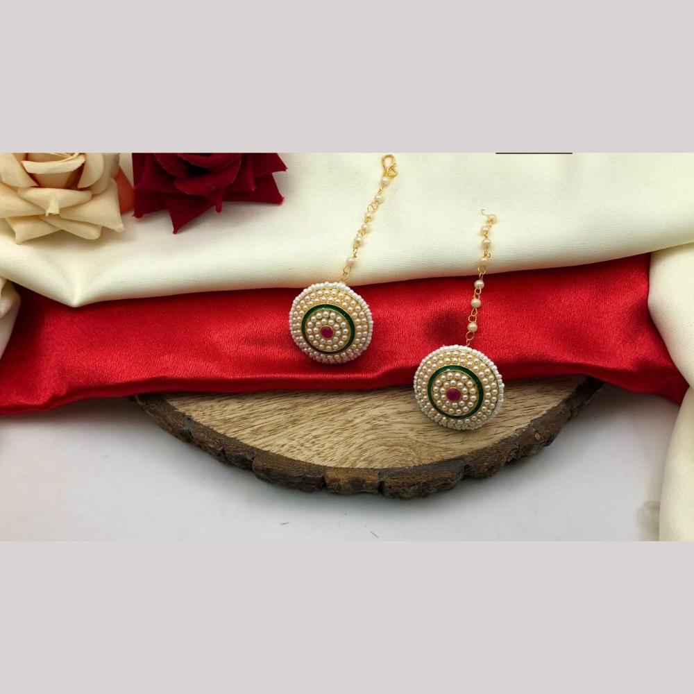 Manisha Jewellery Gold Plated Pota Stone Maangtikka