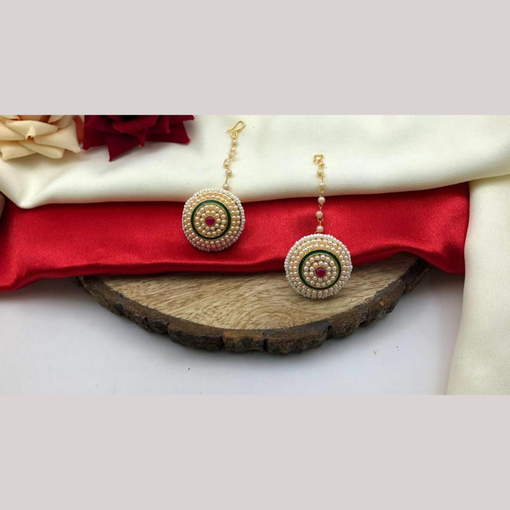 Manisha Jewellery Gold Plated Pota Stone Maangtikka