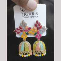 Manisha Jewellery Gold Plated Pota Stone And Beads Jhumki Earrings