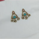 Manisha Jewellery Gold Plated Pota Stone And Pearl Jhumki Earrings