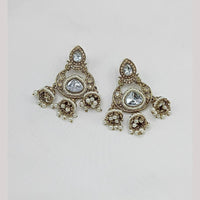 Manisha Jewellery Gold Plated Pota Stone And Pearl Jhumki Earrings