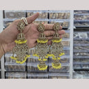 Manisha Jewellery Gold Plated Crystal Stone And Beads Jhumki Earrings With Maangtikka