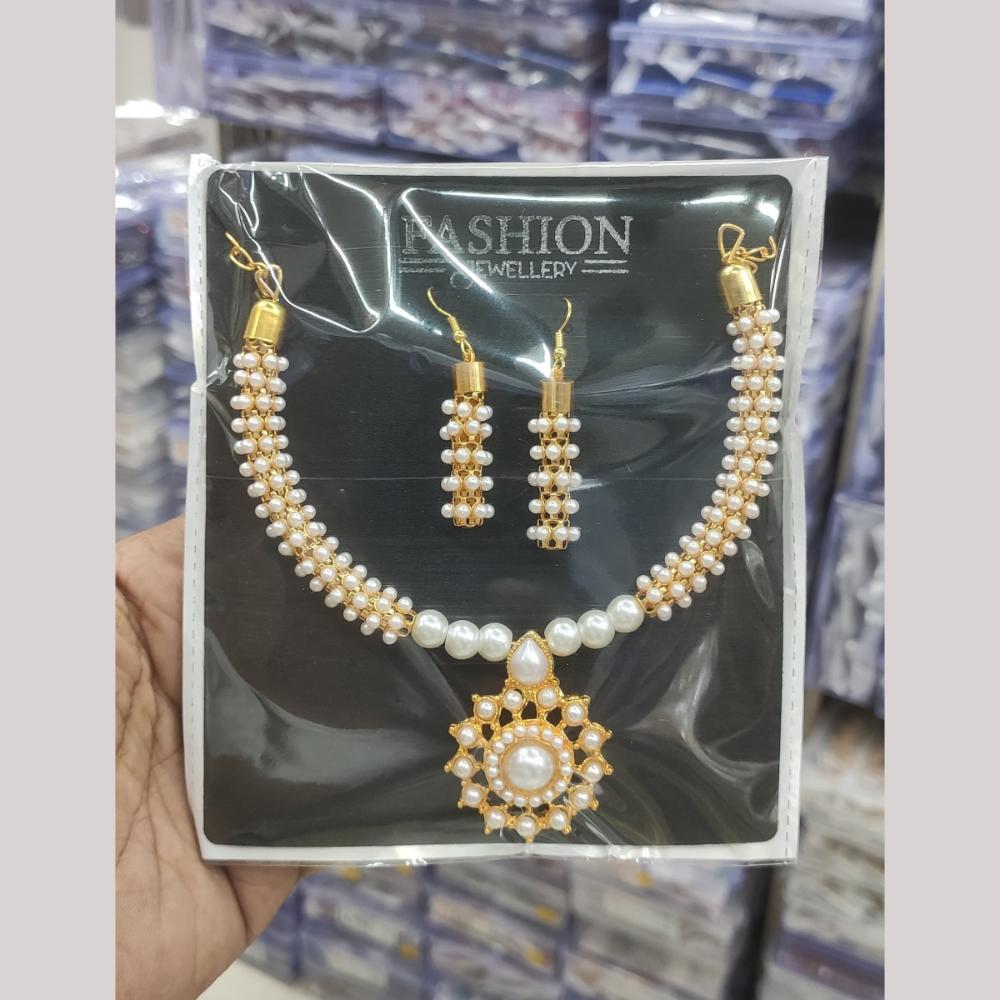 Manisha Jewellery Gold Plated Pearl Necklace Set