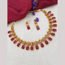 Manisha Jewellery Gold Plated Pota Stone Necklace Set